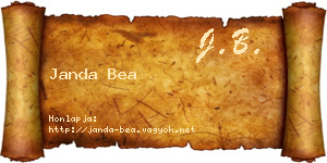 Janda Bea névjegykártya